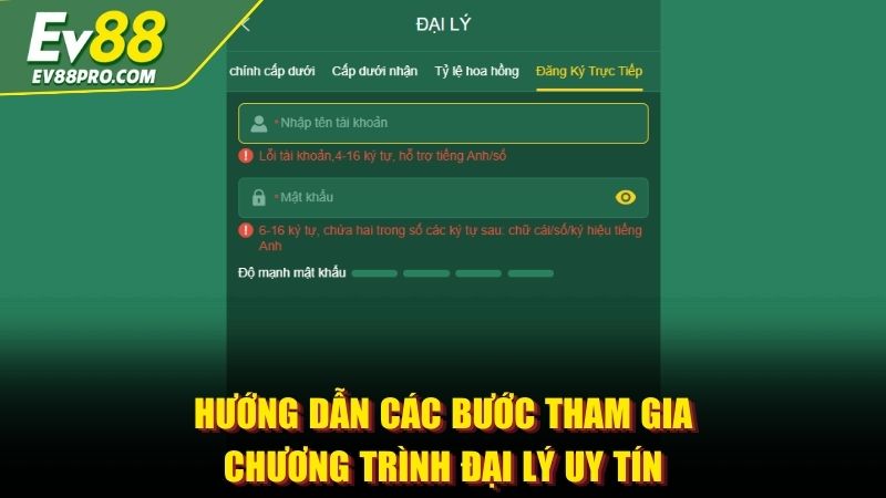 Hướng dẫn các bước tham gia chương trình đại lý uy tín