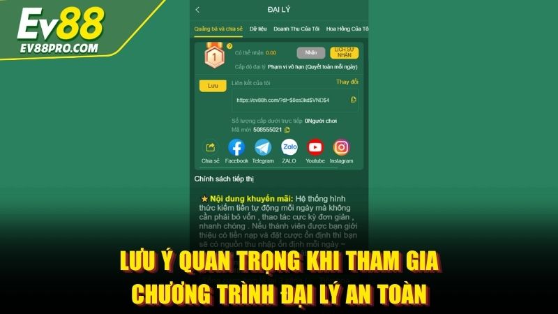 Lưu ý quan trọng khi tham gia chương trình đại lý an toàn