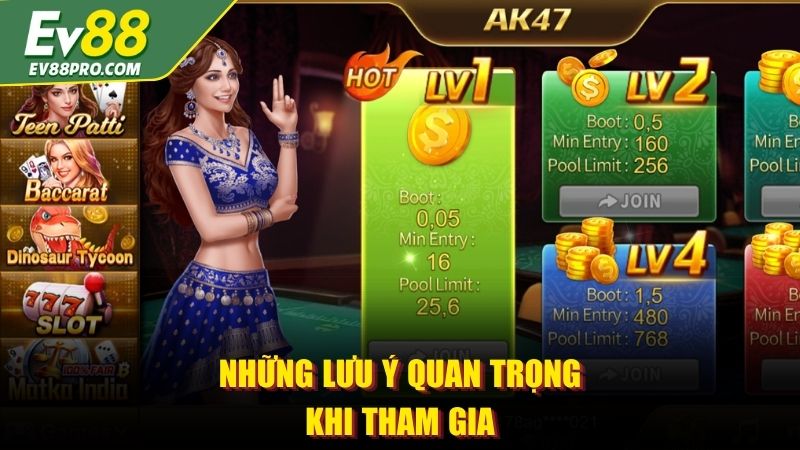 Những lưu ý quan trọng khi tham gia